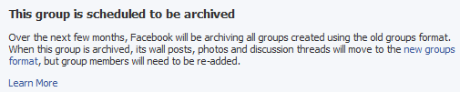 FB Archiving Off Old Groups
